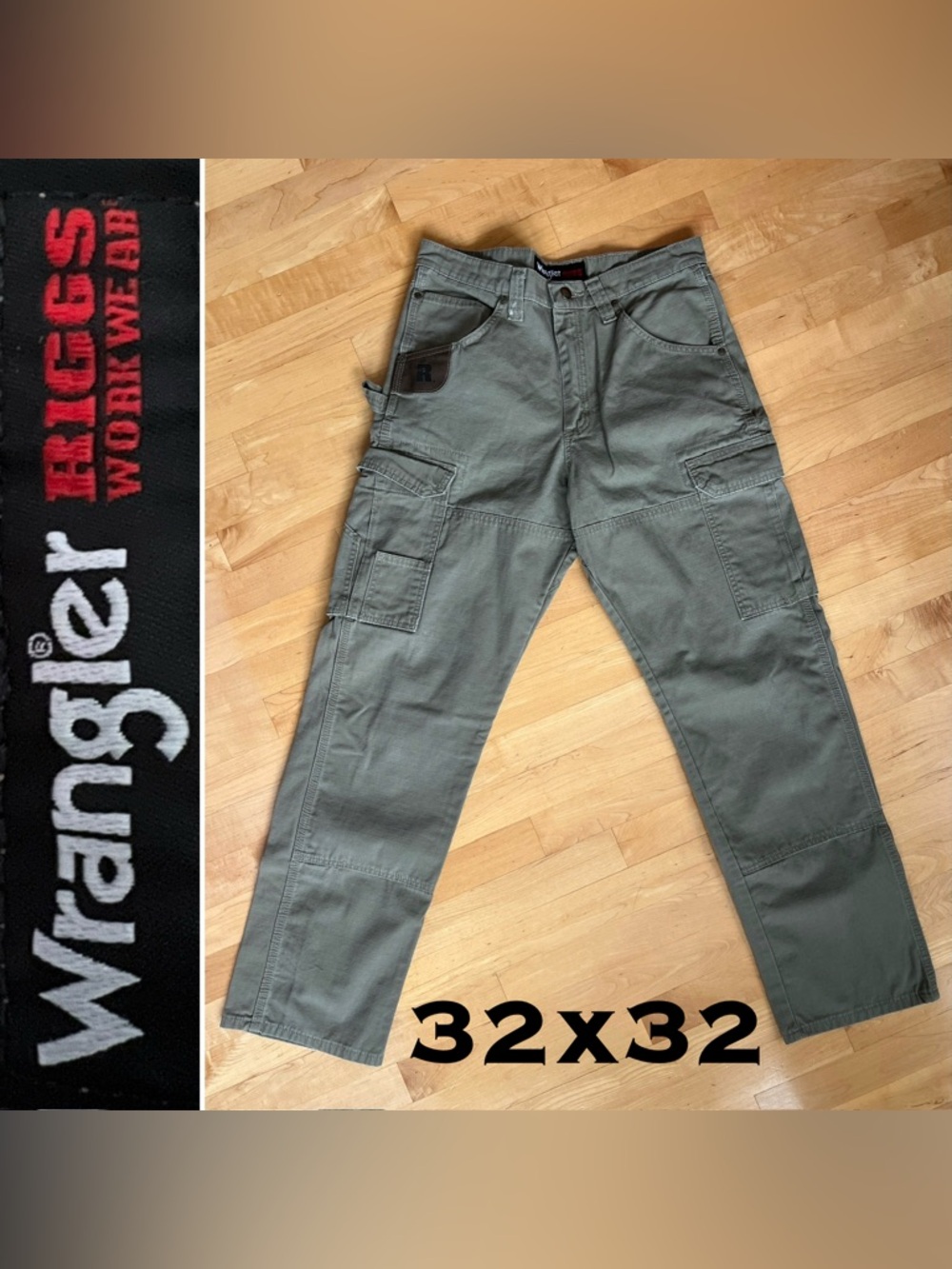 🛠️Carpenter Ripstop? Olive Green Cargo Pants by Wrangler Riggs Workwear